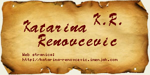 Katarina Renovčević vizit kartica